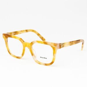 NEW Miu Miu MU06XV 13U1O1 Havana Cream Square Unisex Eyeglasses 0MU 06XV